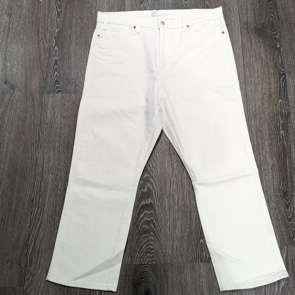 Levi Signature Women's Heritage High Rise Straight Cream Stretch Jeans Size 18